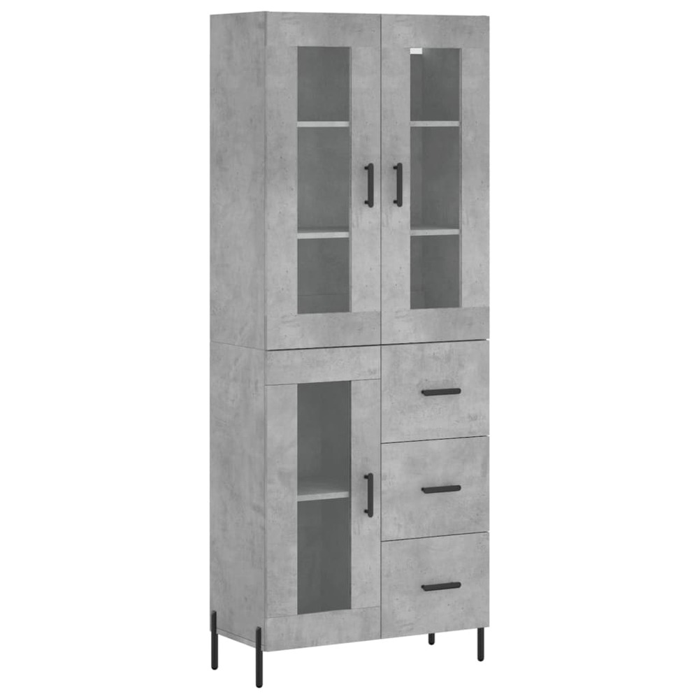 Buffet bahut commode armoire meuble de rangement organisateur cuisine salle de séjour salon haut 69,5 x 34 x 180 cm bois d'in