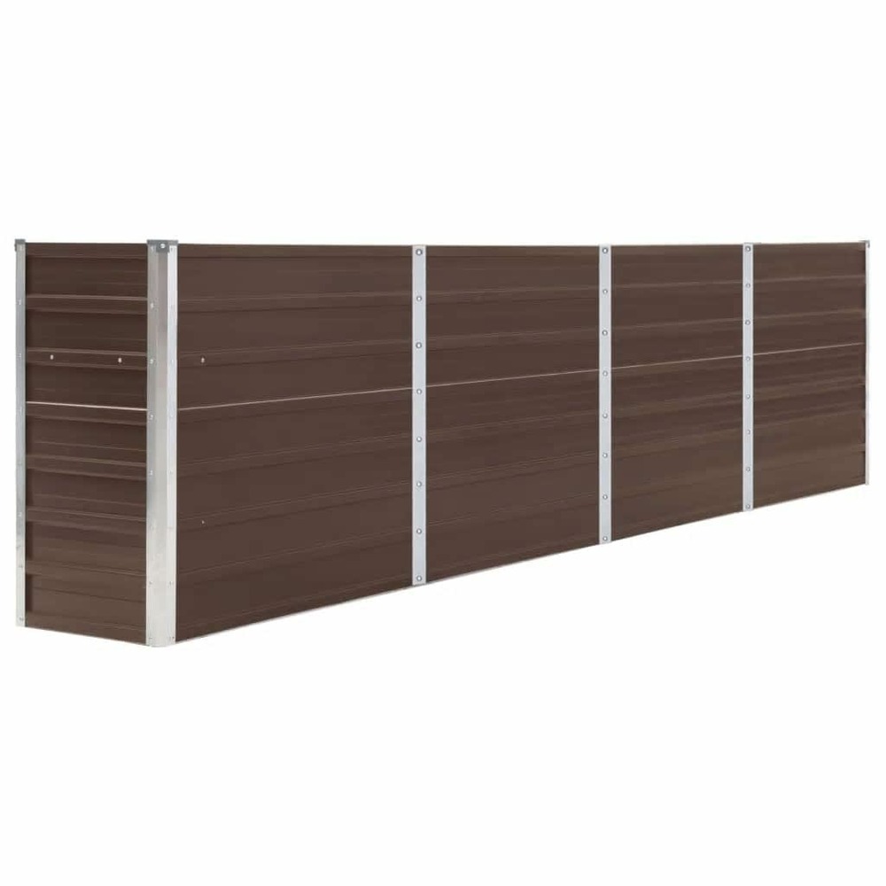 Jardinière 320x40x77 cm acier galvanisé marron