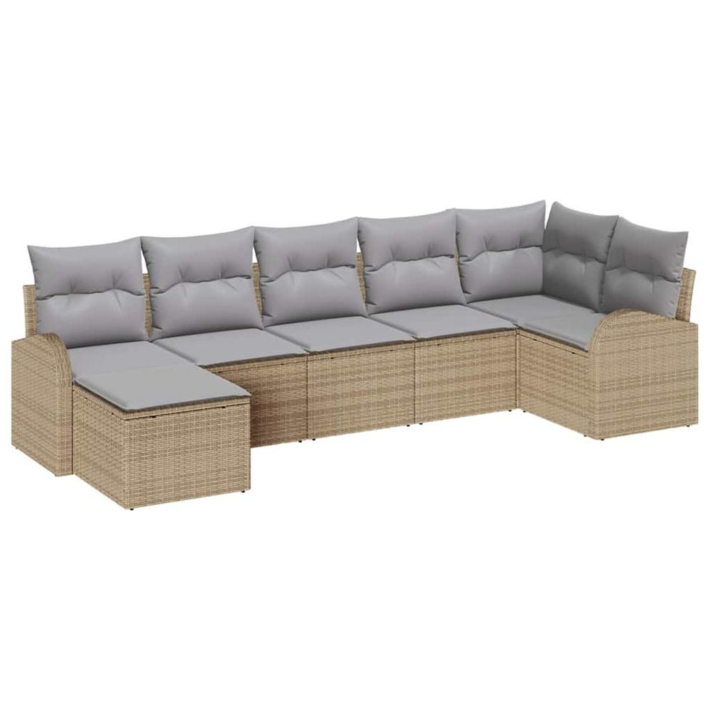 Ensemble de canapés 7 pc beige polyrotin