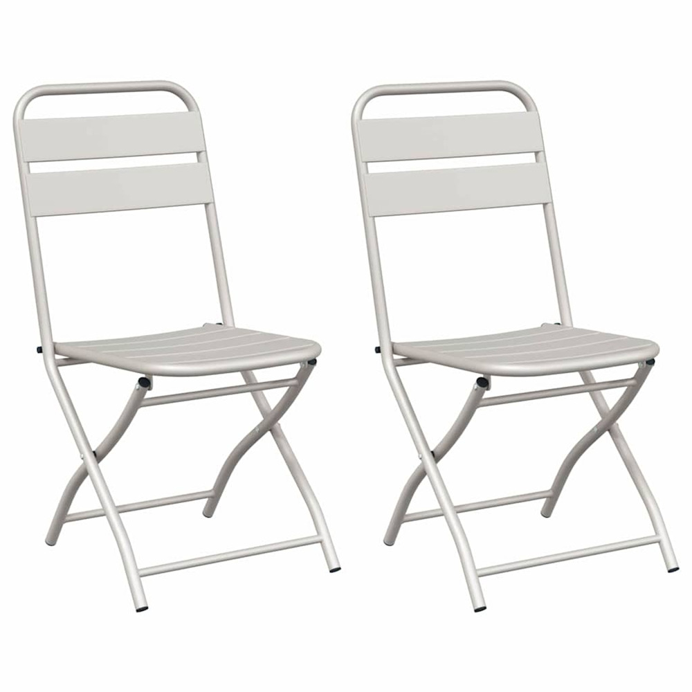 Chaise de jardin pliante 2 pcs beige 42 x 52 x 82 cm
