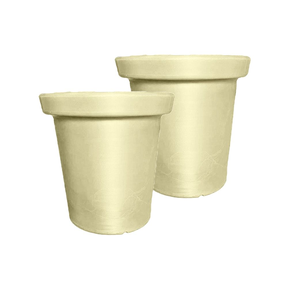 Pot de fleurs rond xxl delight 75l- lot de 2