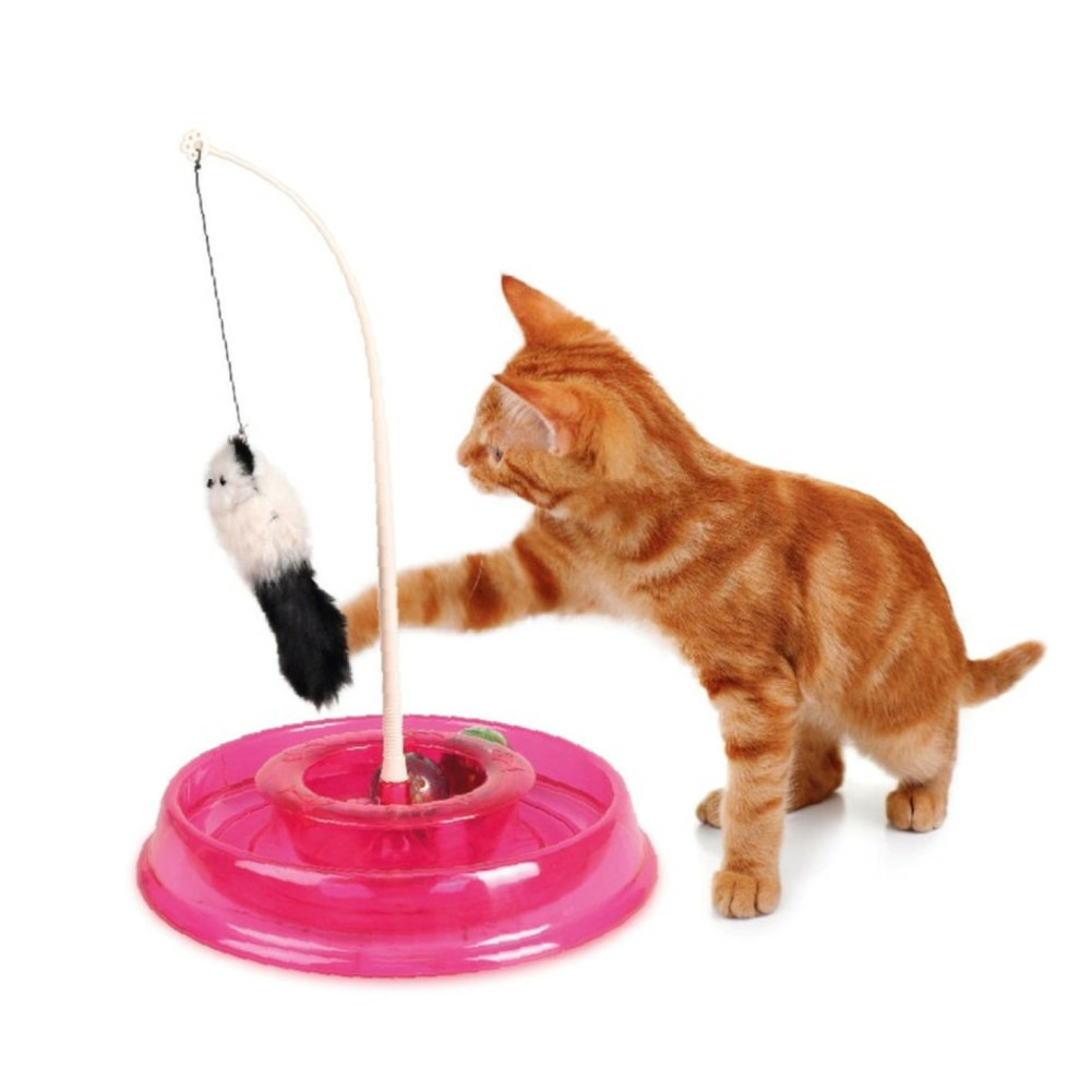 Jeux circuit tibo rond rose ø 27,5 cm x 38 cm, pour chat