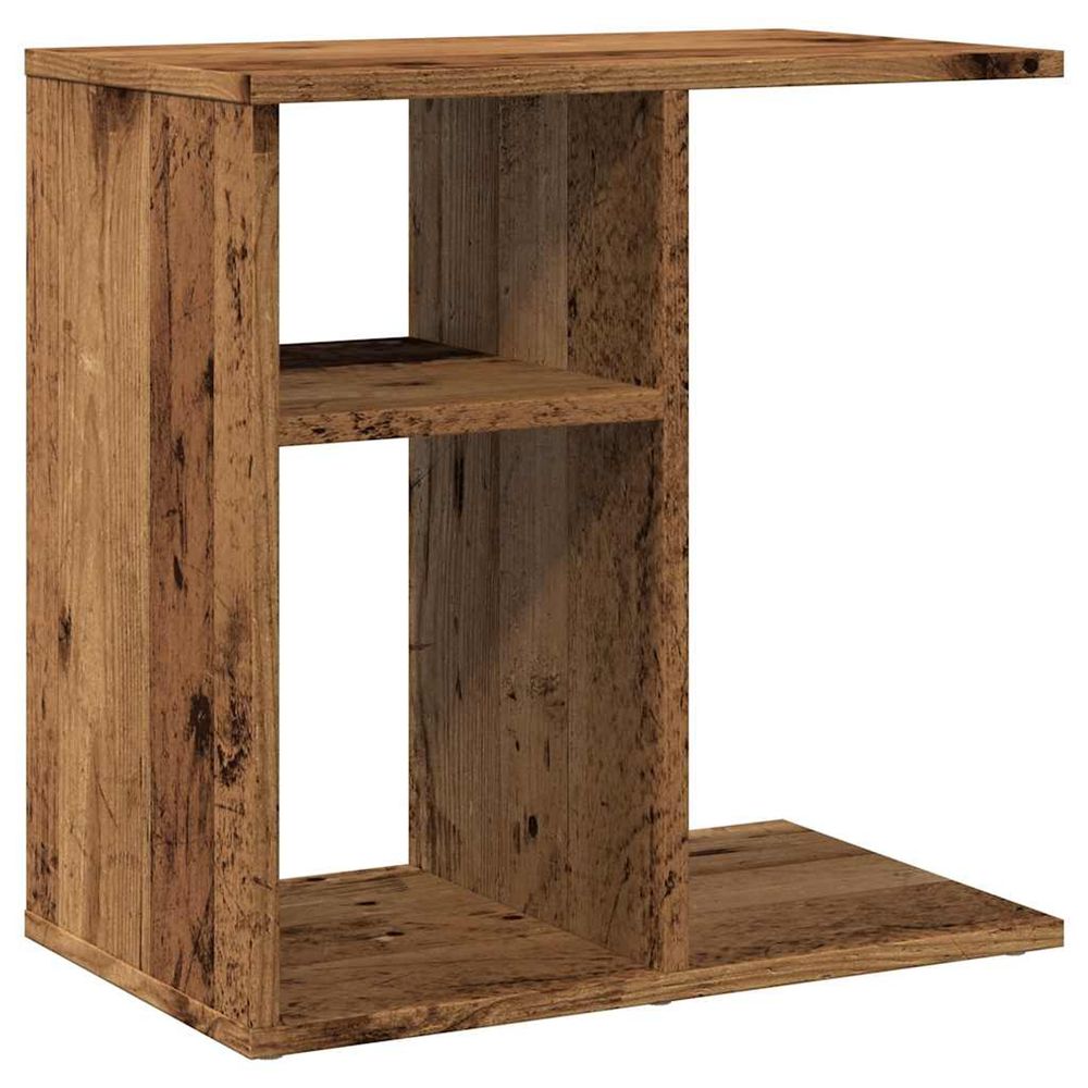 Table d'appoint vieux bois 50x30x50 cm bois d'ingénierie