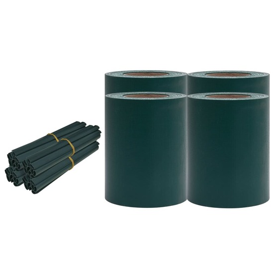 Écrans d'intimité de jardin 4 pcs pvc 35x0,19 m vert mat