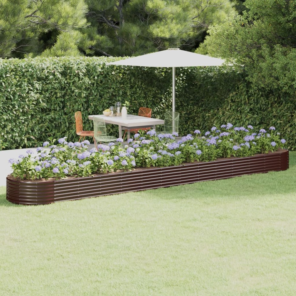 Lit surélevé de jardin acier galvanisé marron