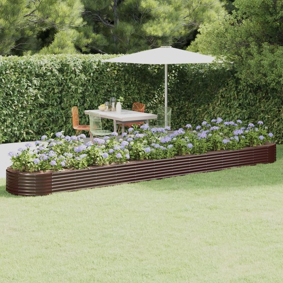 Lit surélevé de jardin acier galvanisé marron