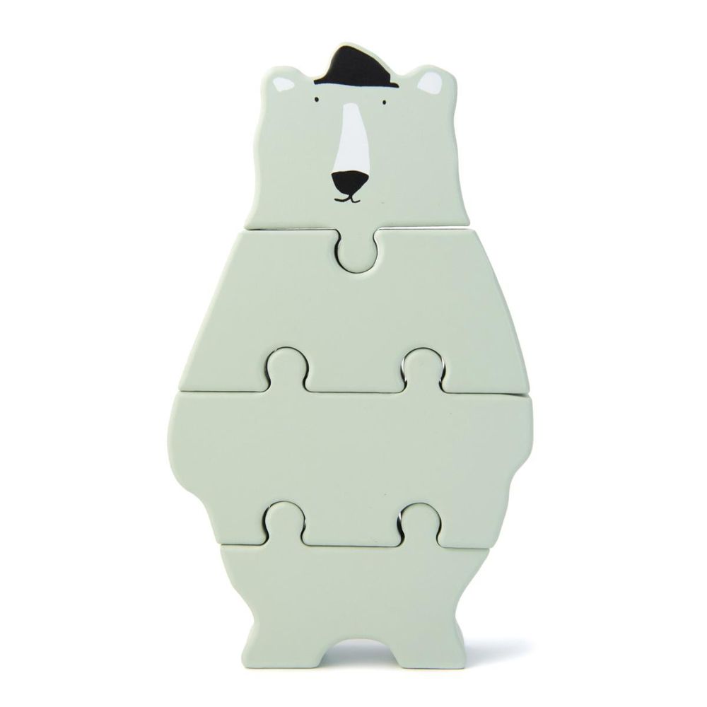 Puzzle formes animaux en bois - mr polar bear