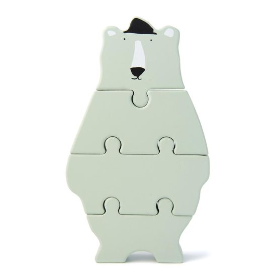 Puzzle formes animaux en bois - mr polar bear