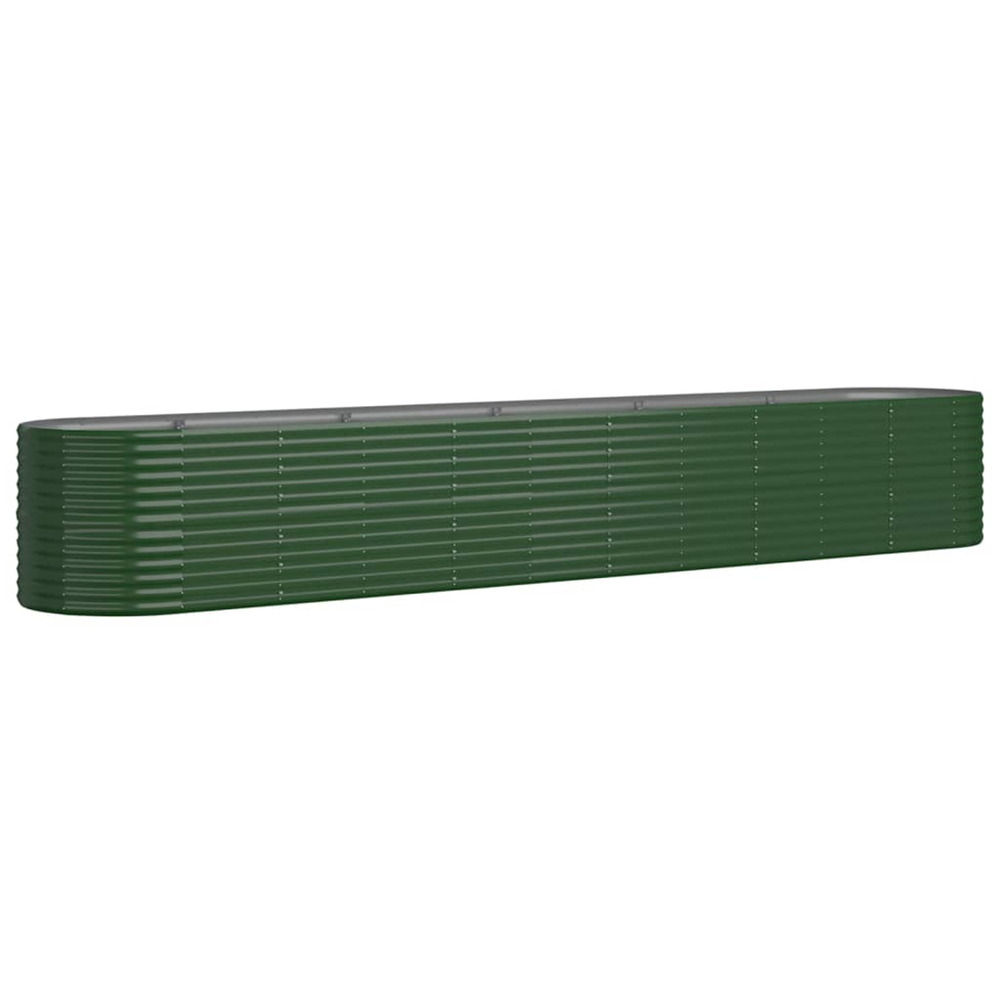 Lit surélevé de jardin acier galvanisé 440x80x68 cm vert