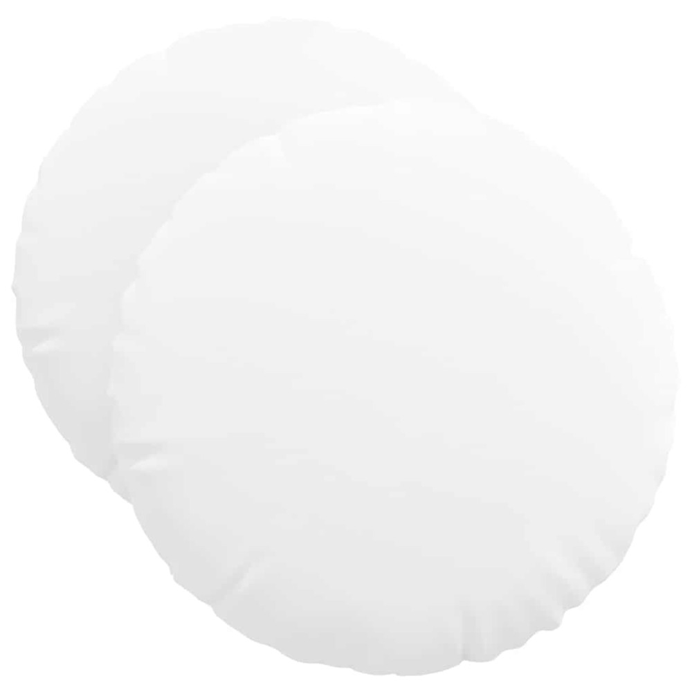 Coussins de siège 2 pcs blanc ø50 x 19 cm tissu