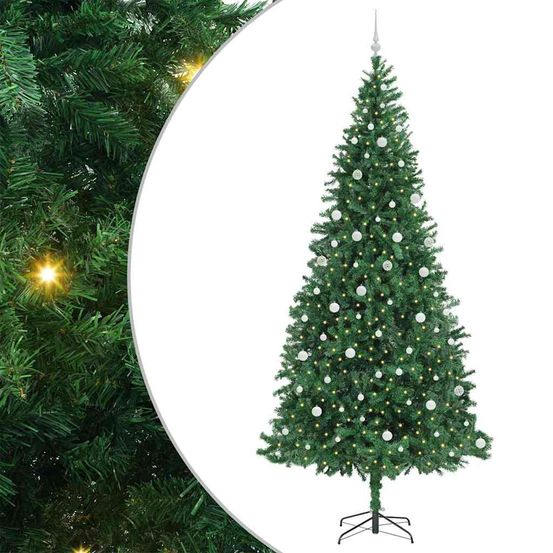 Sapin de noël artificiel vert 300 cm pvc, métal et plastique
