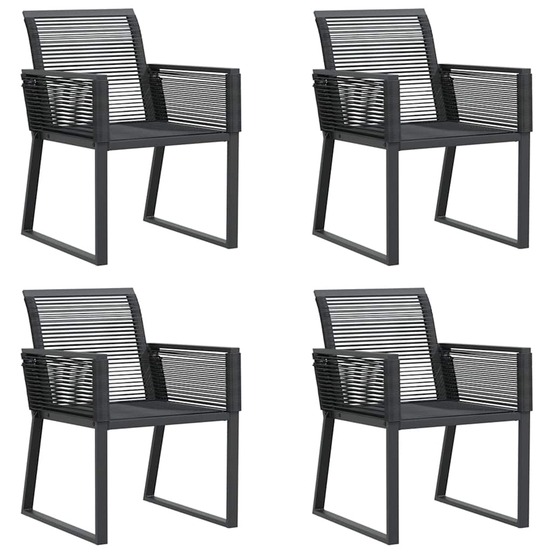 Chaises de jardin lot de 4 noir résine tressée