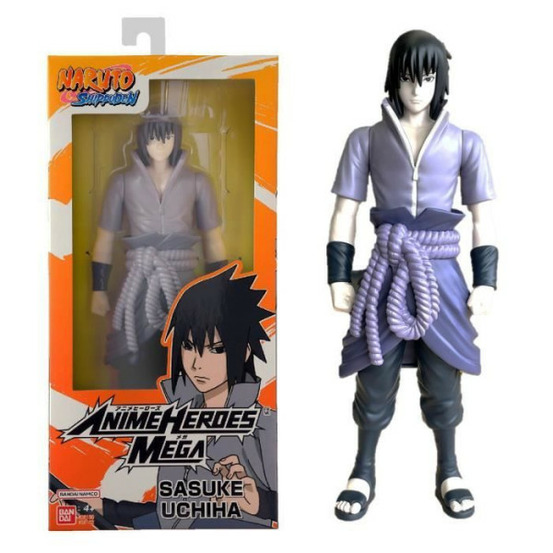 Grande figurine articulée - bandai - anime heroes - naruto shippuden - figurine anime heroes mega 30 cm - sasuke uchiwa