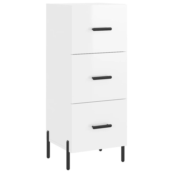 Buffet bahut commode armoire meuble de rangement organisateur cuisine salle de séjour salon brillant 34,5 x 34 x 90 cm bois d