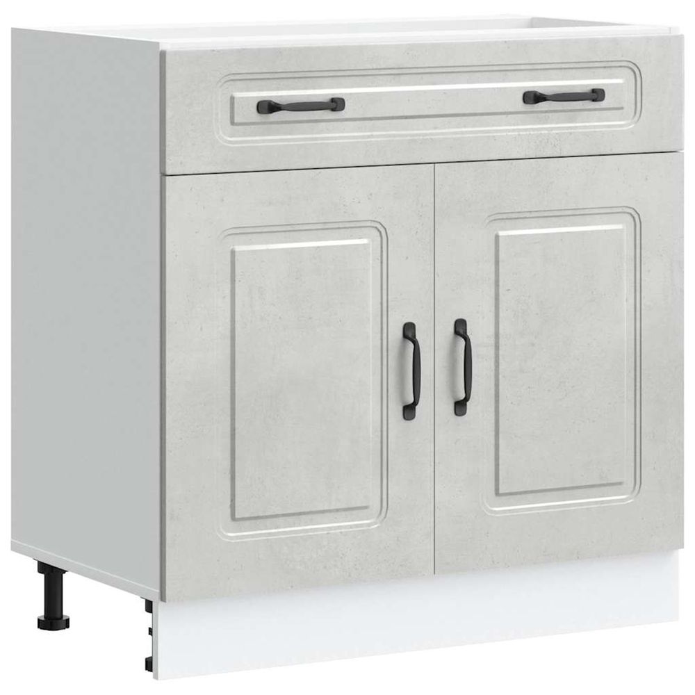 Armoire de cuisine kalmar gris béton bois d'ingénierie