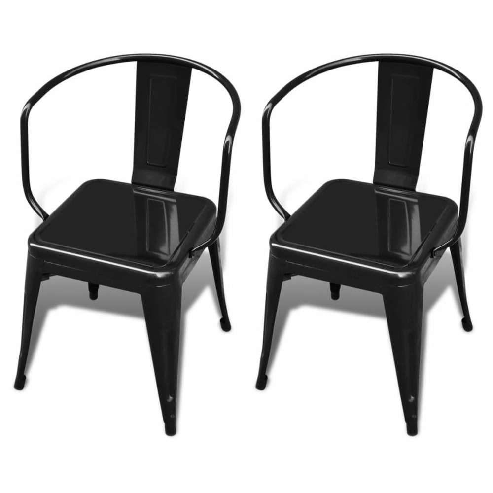 Chaises de salle à manger 2 pcs noir acier