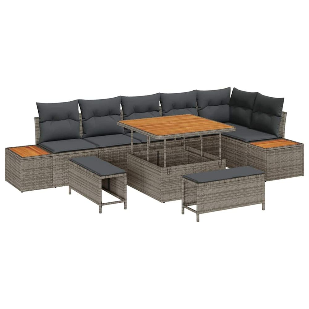 Ensemble de canapé de jardin 9 pc 8-nombre de places gris