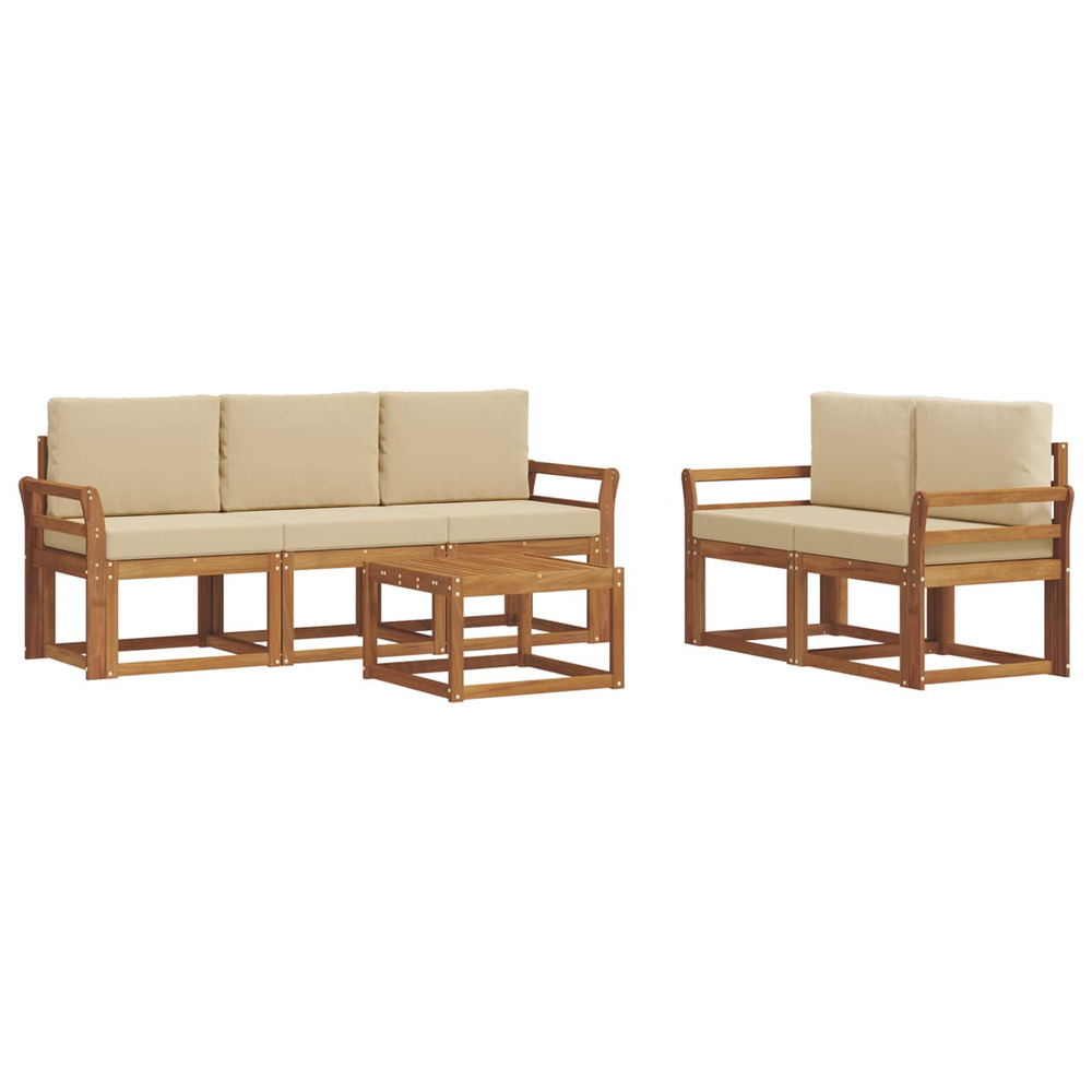 Ensemble de canapés d'extérieur 6 pcs naturel et beige