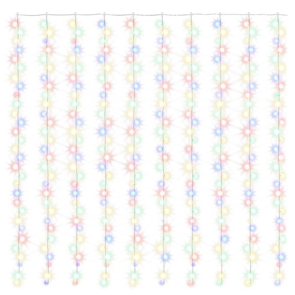 Rideaux lumineux à led 3x3 m 300 led multicolore 8 fonctions