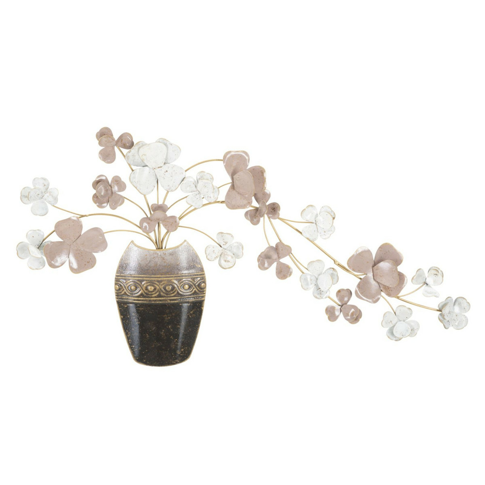 Décoration murale en métal vase 87cm multicolore