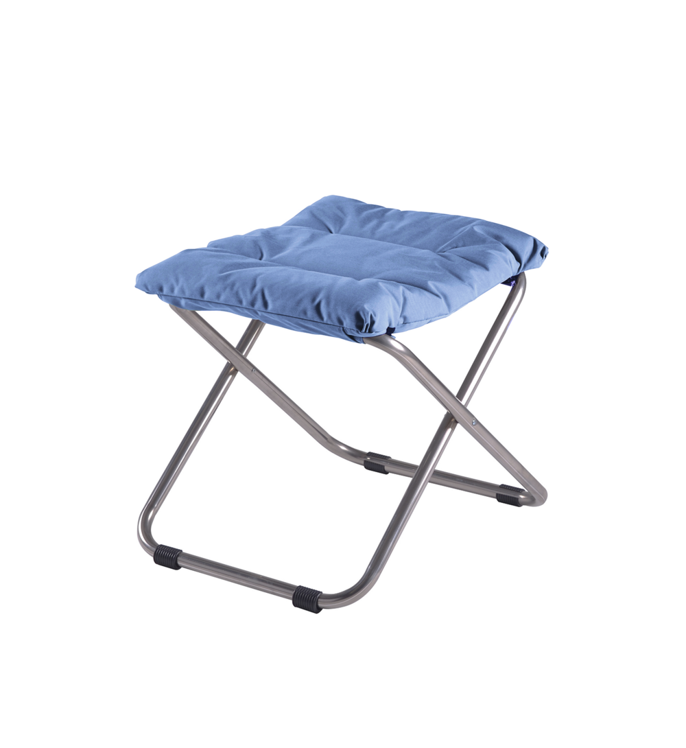 Repose pieds - Chico Soft - alu. brut oléfine Bleu ciel - L.49xl.60xH.47cm