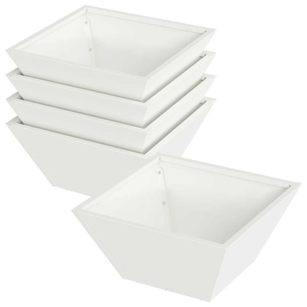 Cache-pot de jardin 5 pc blanc 35 x 35 x 15 cm