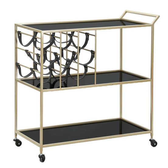 Desserte 3 niveaux avec porte-bouteilles