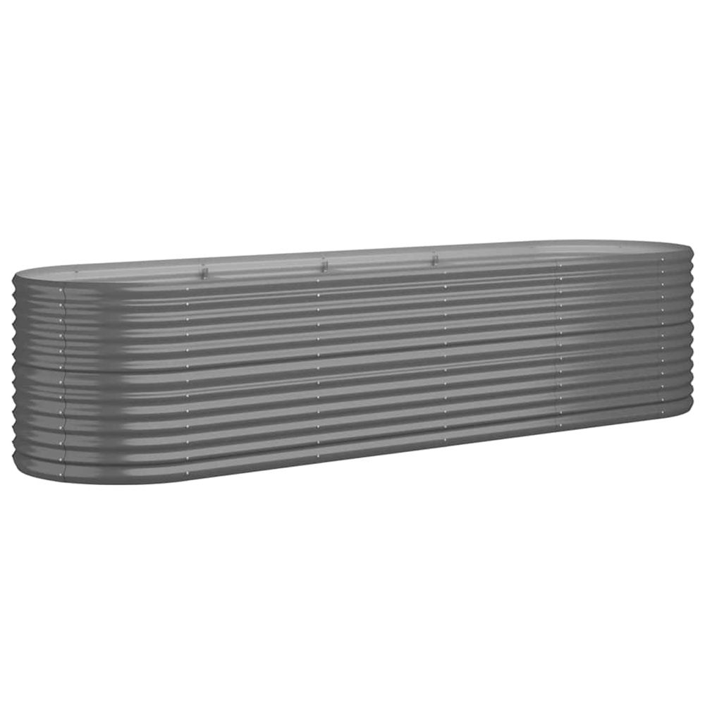 Lit surélevé de jardin acier galvanisé 296x80x68 cm gris