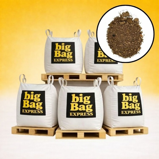 Pack 5 x big bag de 1m³ (+/- 7t) terre criblée amendée compostée à 5% - livraison premium