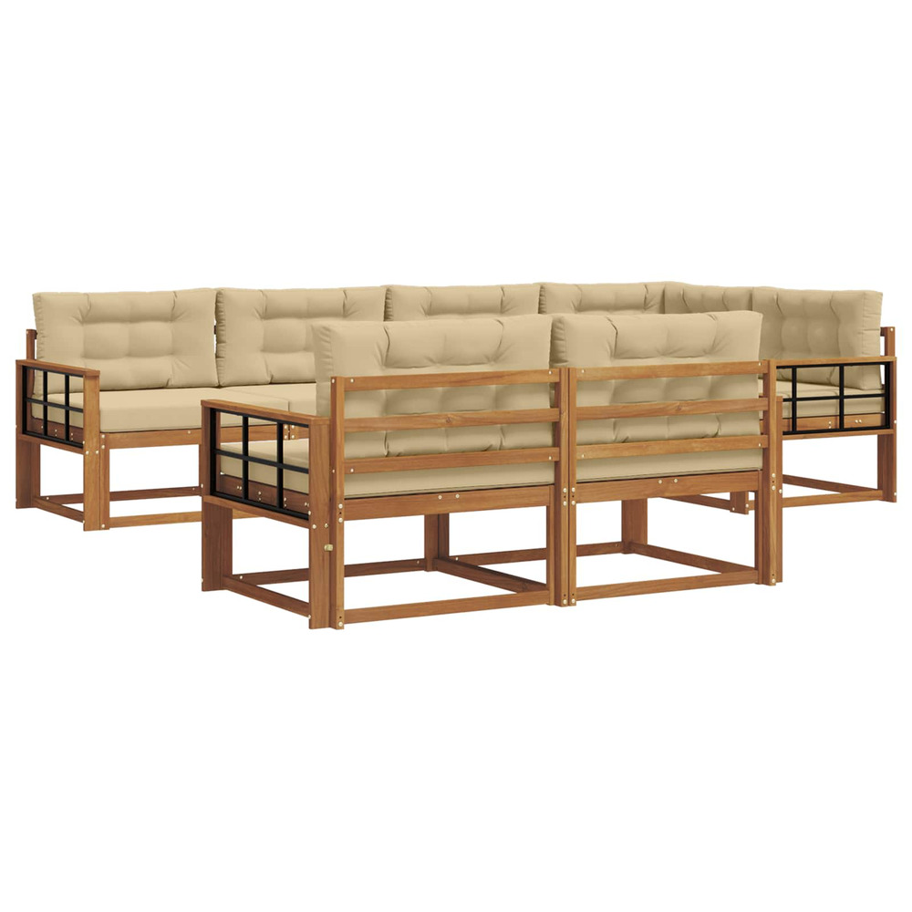 Ensemble de canapés d'extérieur 7 pcs naturel et beige