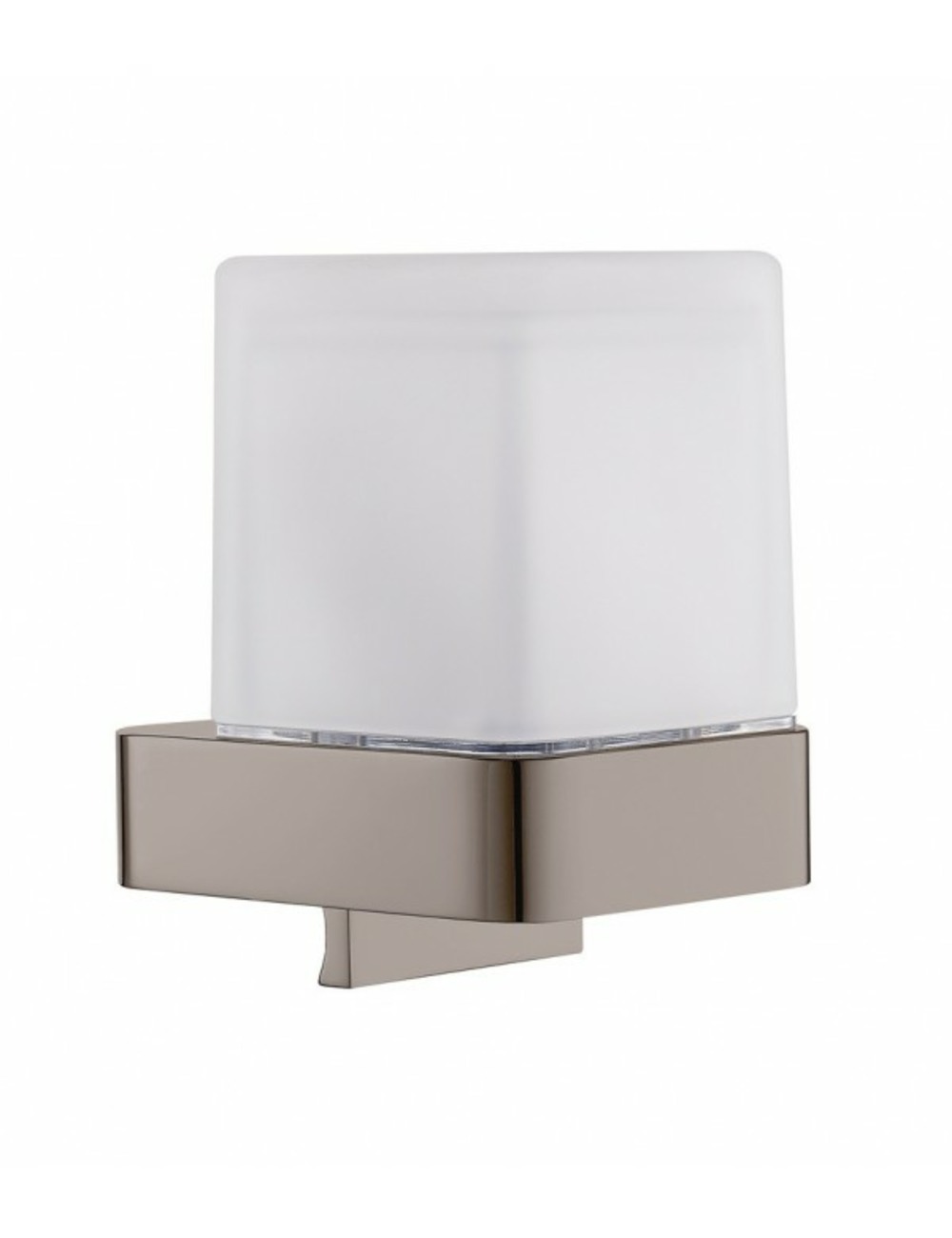 Distributeur de savon mural nil en laiton métal gris poli et verre 200 ml