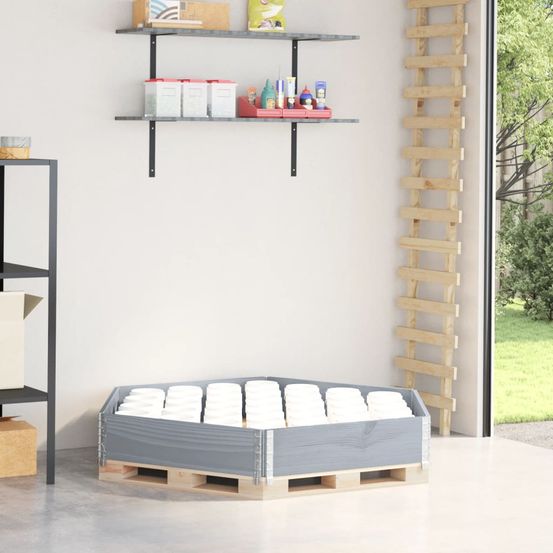 Potager hexagonal empilable en bois de pin massif – jardinière géométrique modulable originale – 160cm gris