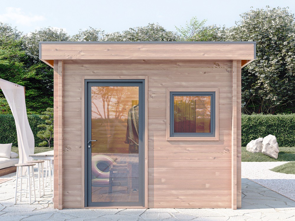 Chalet de jardin talipia 9m² - bois douglas 55mm - porte & fenetre pvc - toiture acier