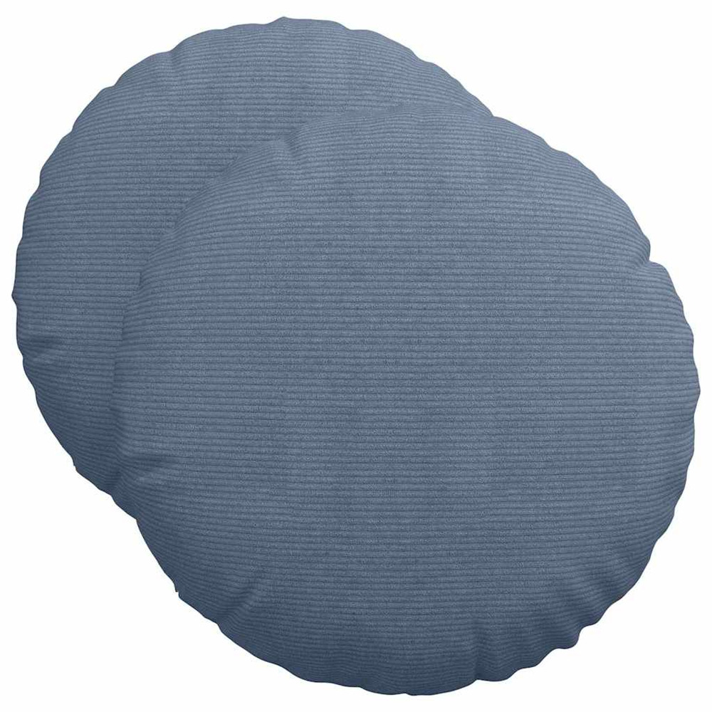 Coussins de siège 2 pcs bleu ø 50 cm tissu en velours côtelé