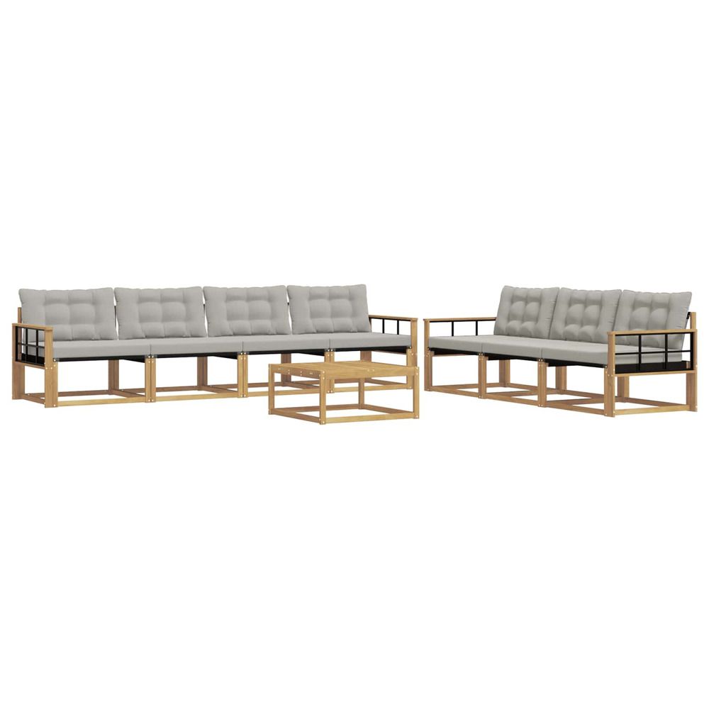 Ensemble de canapés d'extérieur 8 pc blanc et gris clair