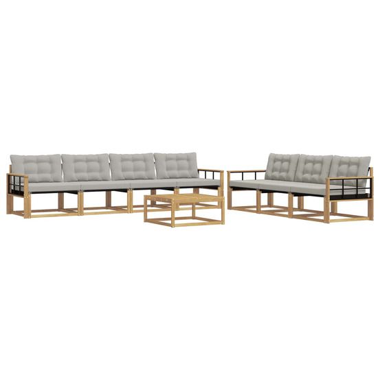Ensemble de canapés d'extérieur 8 pc blanc et gris clair
