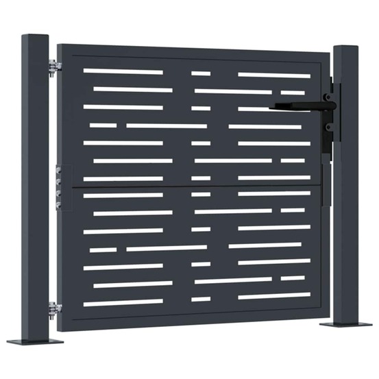 Portail de jardin anthracite 100x75 cm acier design carré