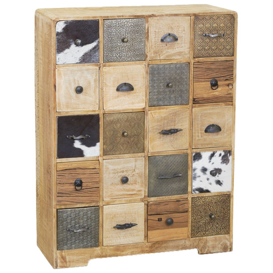 Commode en manguier vache 20 tiroirs