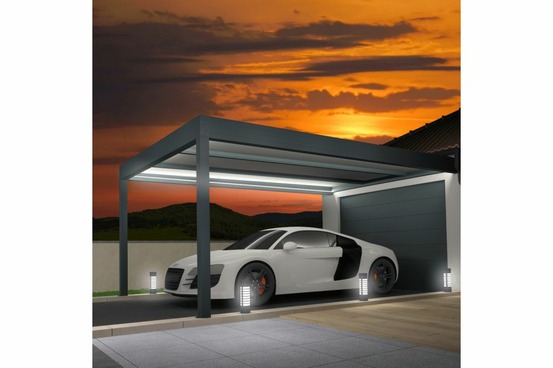 Carport isotoit® modern gris anthracite 5,02x4,50m + led