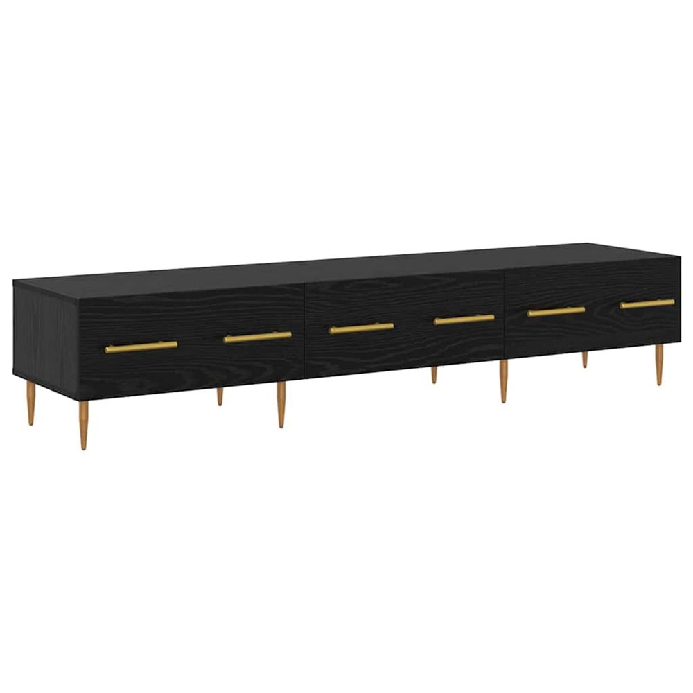 Meuble tv 150 x 36 x 30 cm chêne noir bois d'ingénierie
