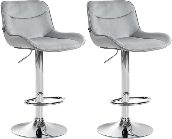 Lot de 2 tabourets de bar vonore velours chrome