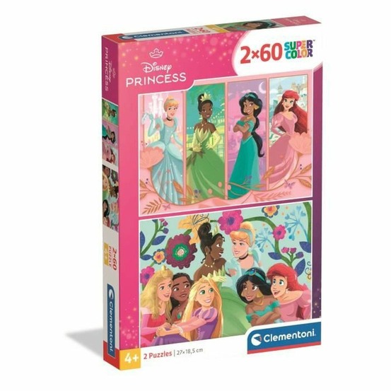 2 puzzles 60 pièces disney princess