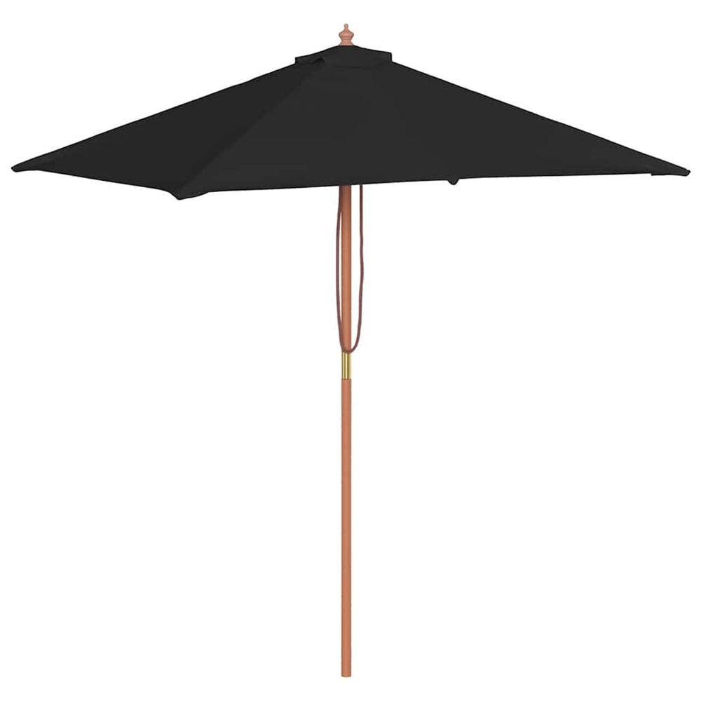 Parasol de jardin avec mât en bois noir 150x200 cm
