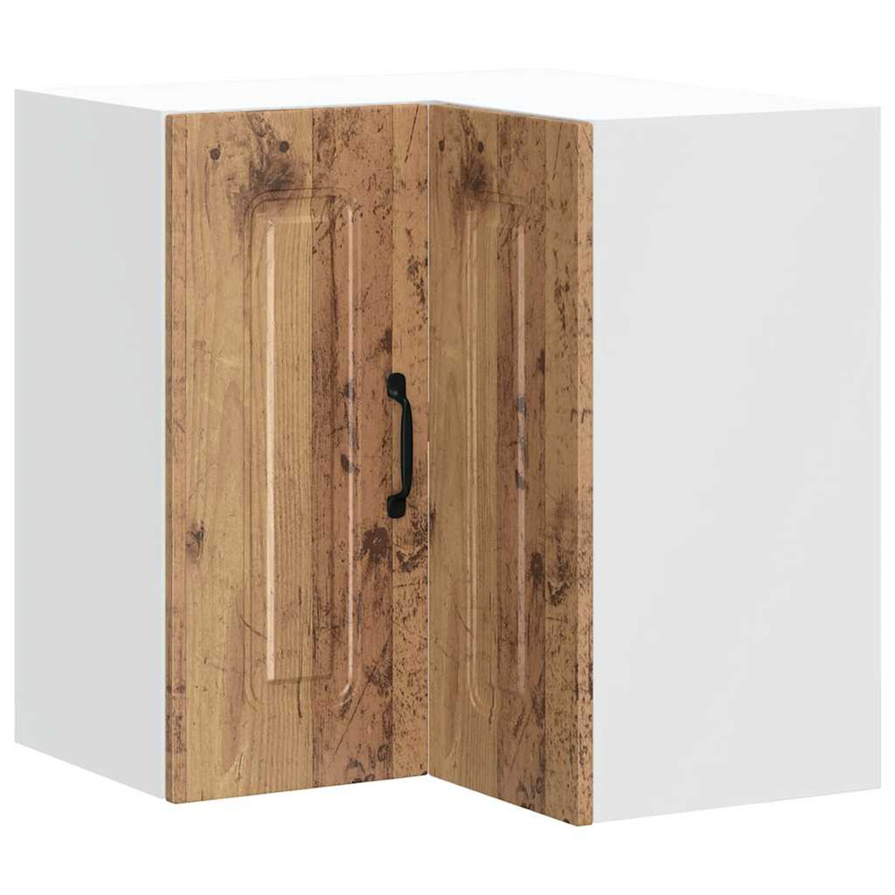 Armoire murale d'angle de cuisine kalmar vieux bois