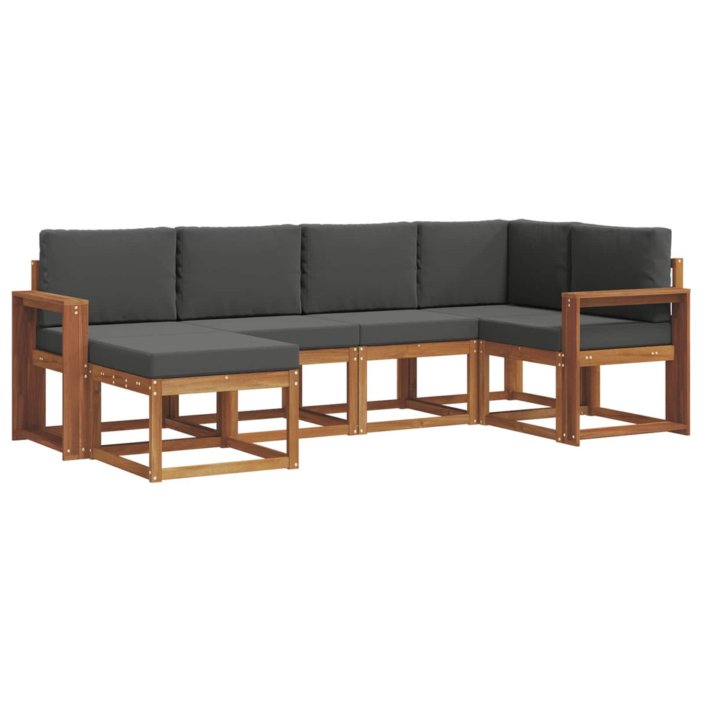 Ensemble de canapés d'extérieur 6 pcs naturel et anthracite