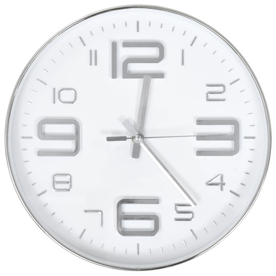 Horloge murale 30 cm argenté