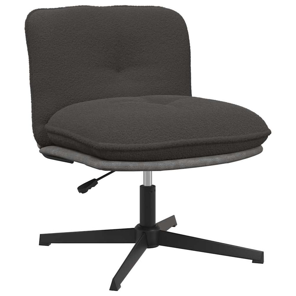 Chaise pivotante de bureau gris foncé bouclé comme laine tissu