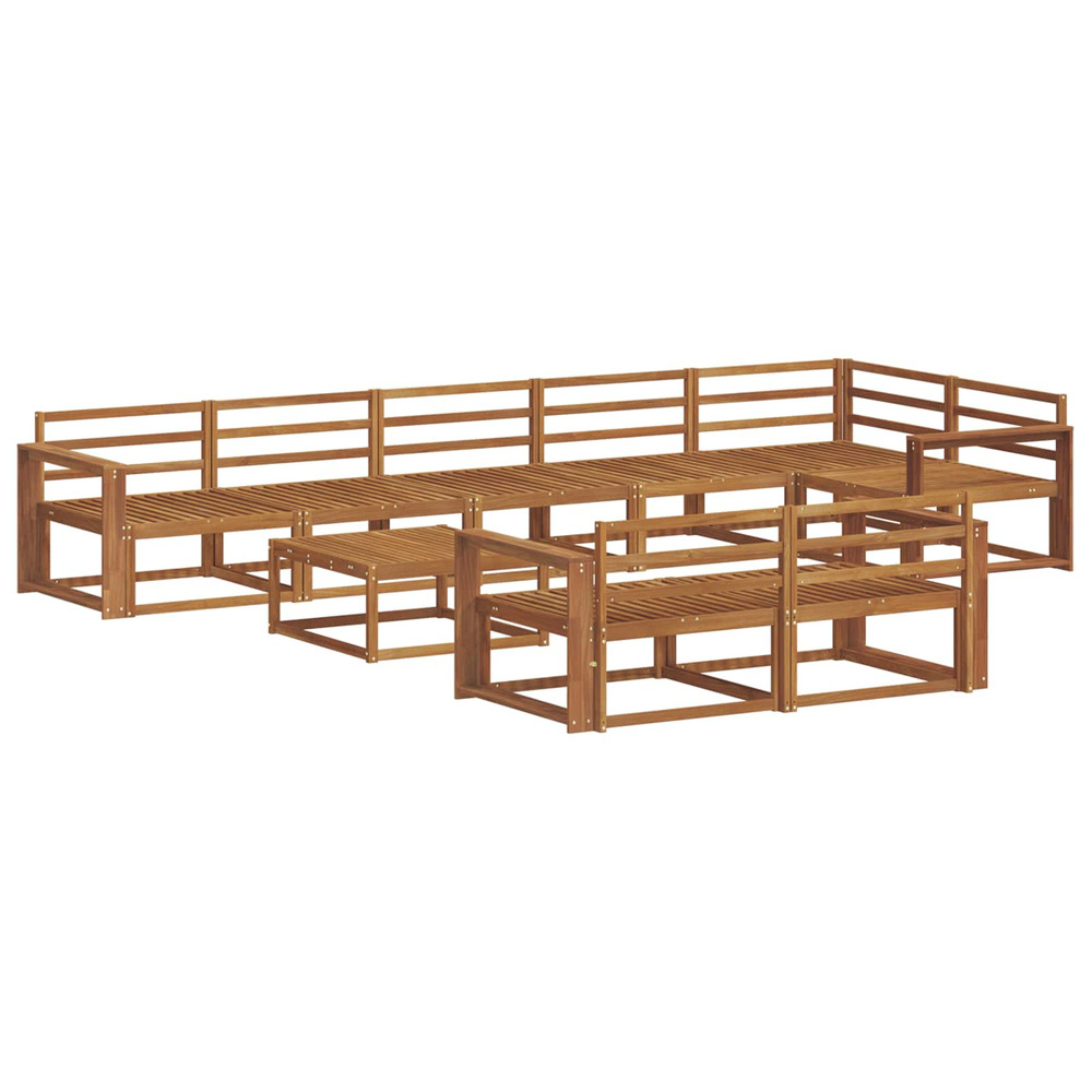 Ensemble de canapés d'extérieur 9 pcs naturel