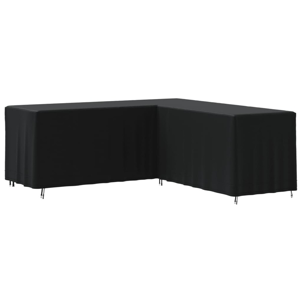 Housse pour canapé en forme de l noir 254x254x80 cm oxford 420d