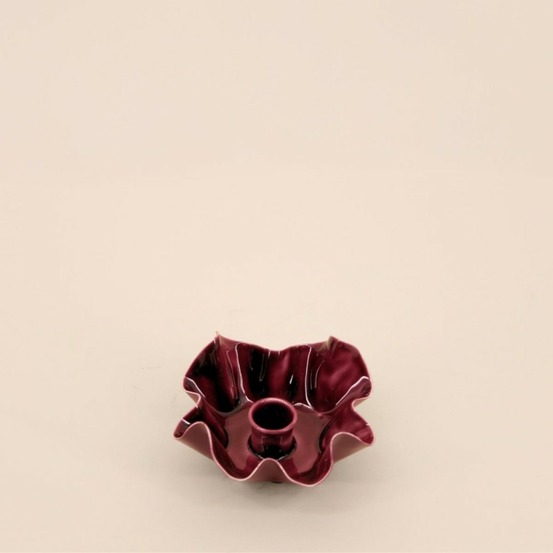 Bougeoir coupelle alvéolée en métal laqué